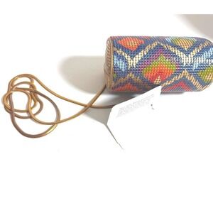 Whiting & Davis New Multicolor Snake Crossbody Metal Mesh Barrel Purse Y2K Art